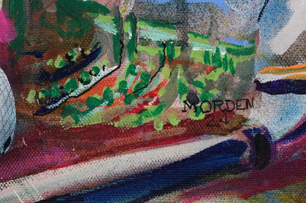 Artwork by Joseph Kinnebrew, PAINTING PARAPHERNALIA - TULIPS IN A VASE, Made of Acrylic on canvas