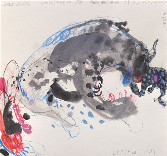 SLÖWENGEILBILDS – LEONE CON DONNA IN PELLE ALLA MODA by Peter Adrian Larcher, 1989