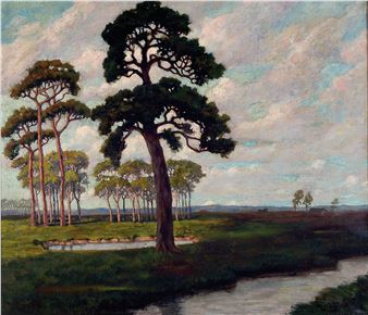 summer landscape with trees - Albert Wachter