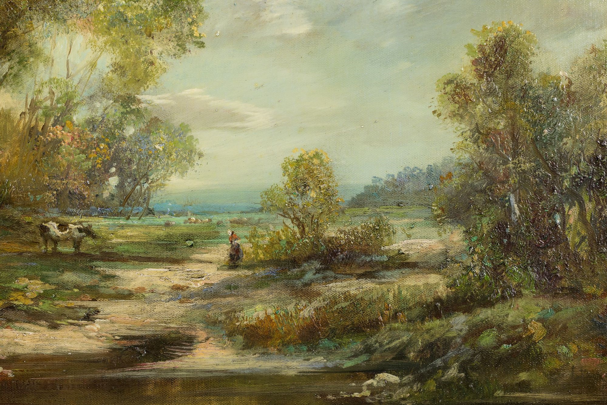 R. Thomas | Cows by the Stream | MutualArt