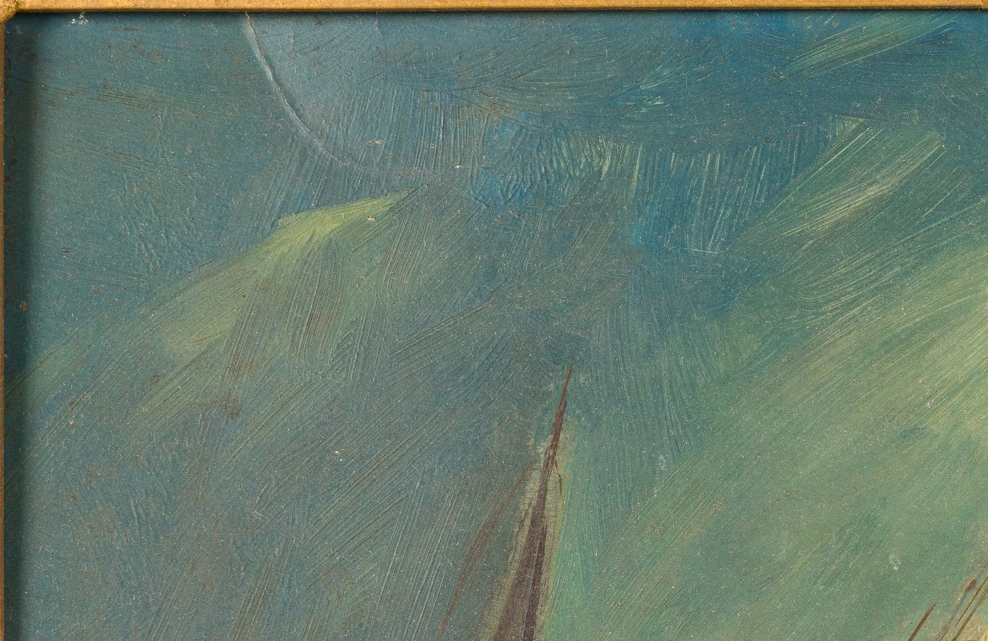 Artwork by H. Knight, Sailing Ships, Made of Oil on Canvas,   in red