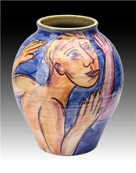 Two nudes and flower