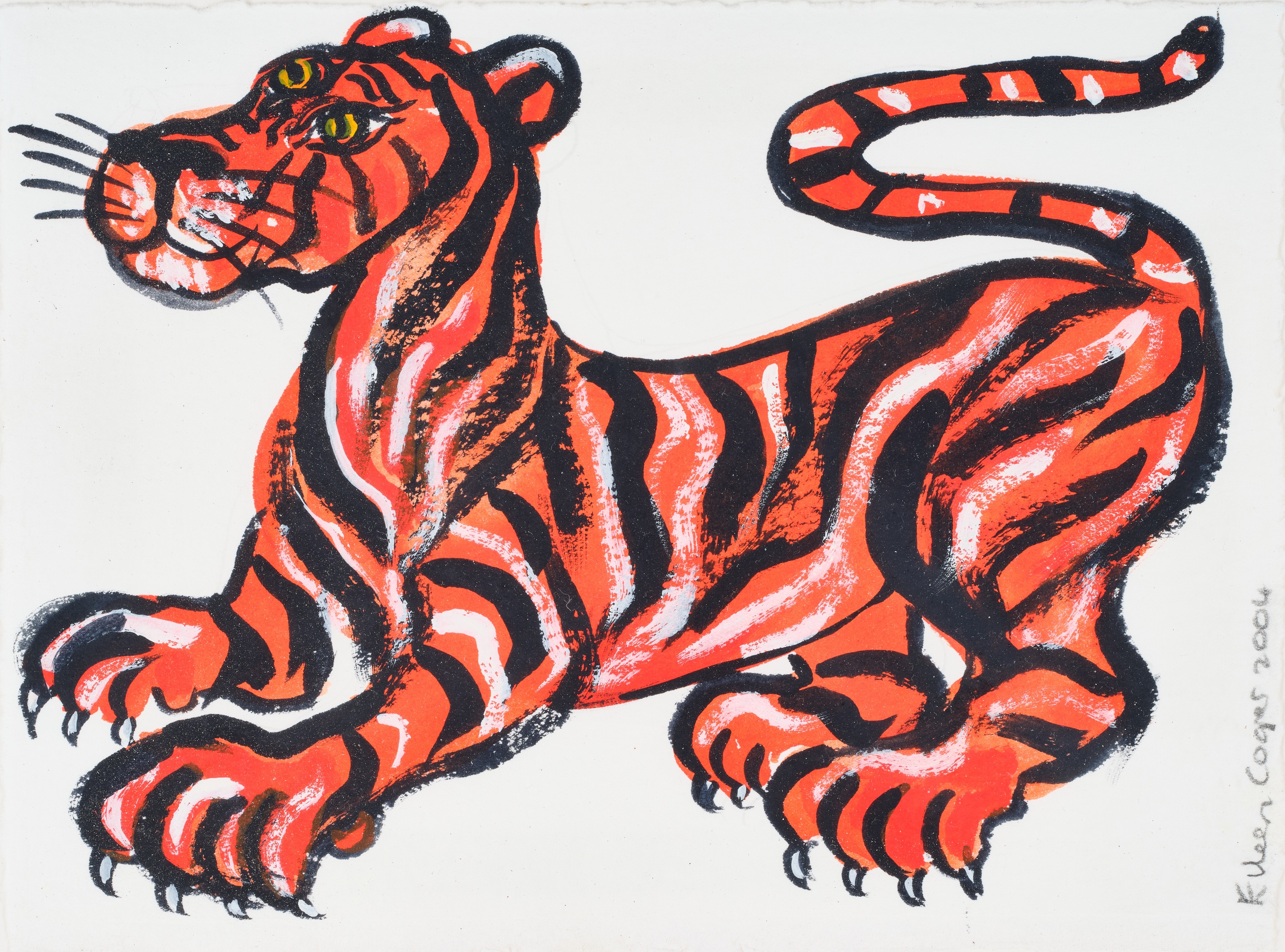Artwork by Eileen Cooper, Tiger, Made of mixed media