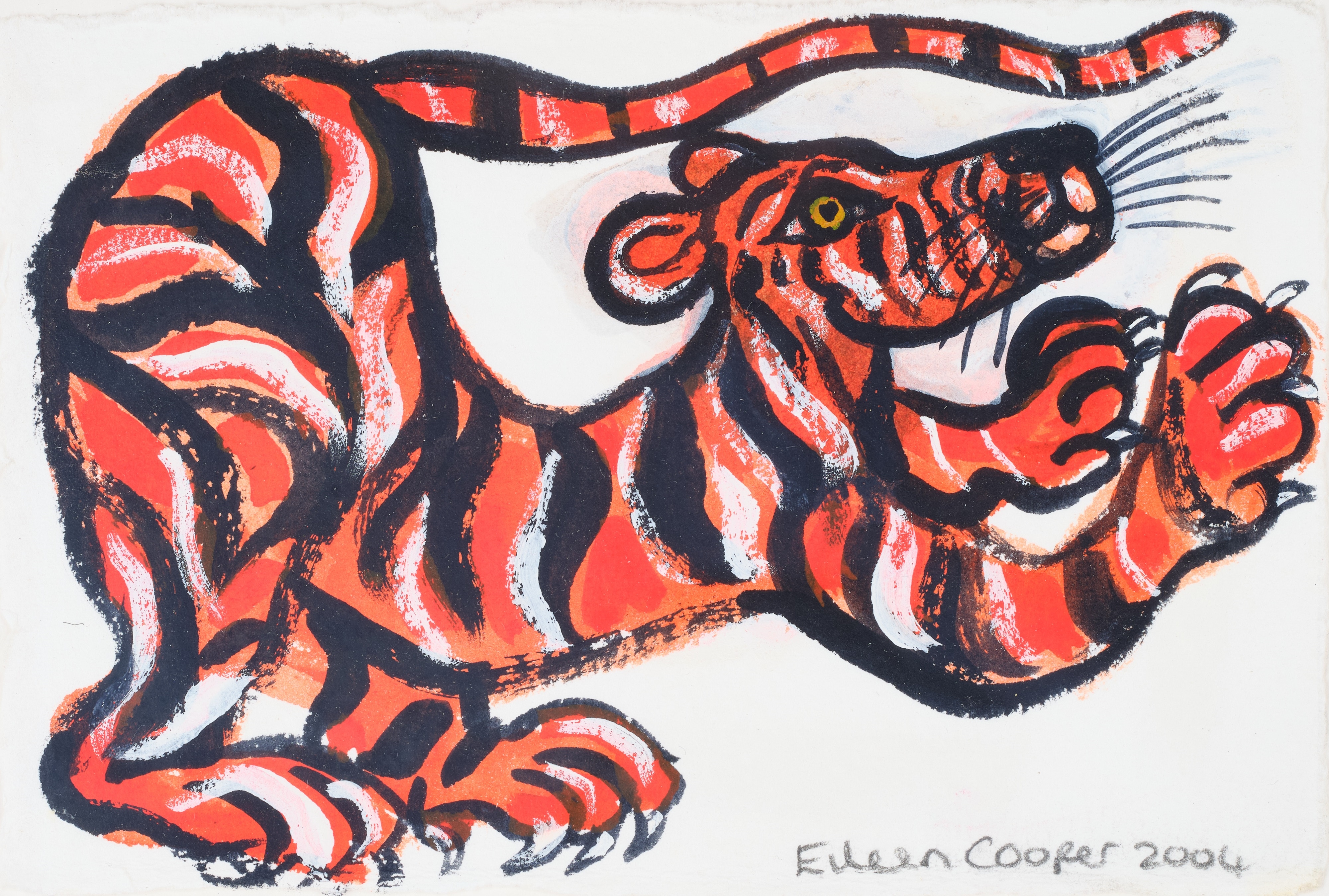 Artwork by Eileen Cooper, Tiger, Made of mixed media