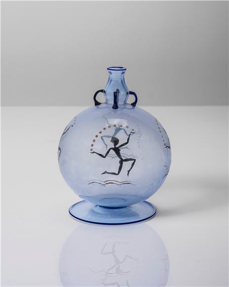 Rare bottle painted by Guido Balsamo Stella by Vittorio Zecchin, Designed in 1925