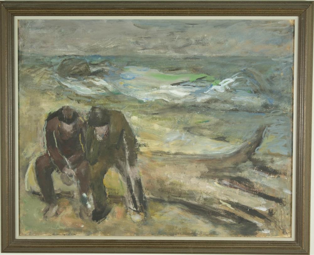Arthur Runquist | Two Men on a Log | MutualArt
