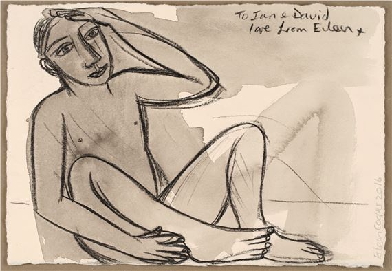 Male nude by Eileen Cooper, dated 2016