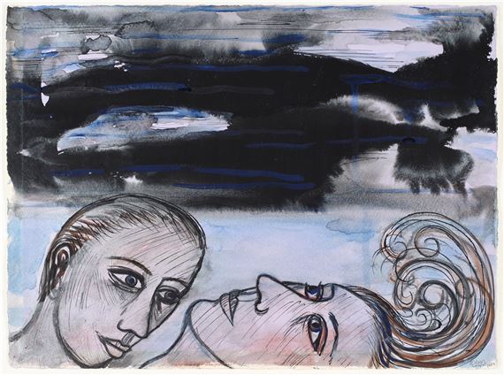 Two figures, nocturne