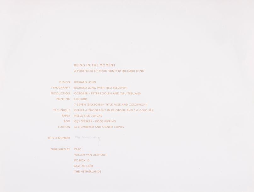 Richard Long | Being in the moment (1999) | MutualArt