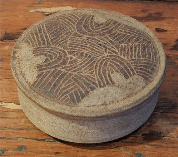 A Stoneware Bowl with flat domed Cover