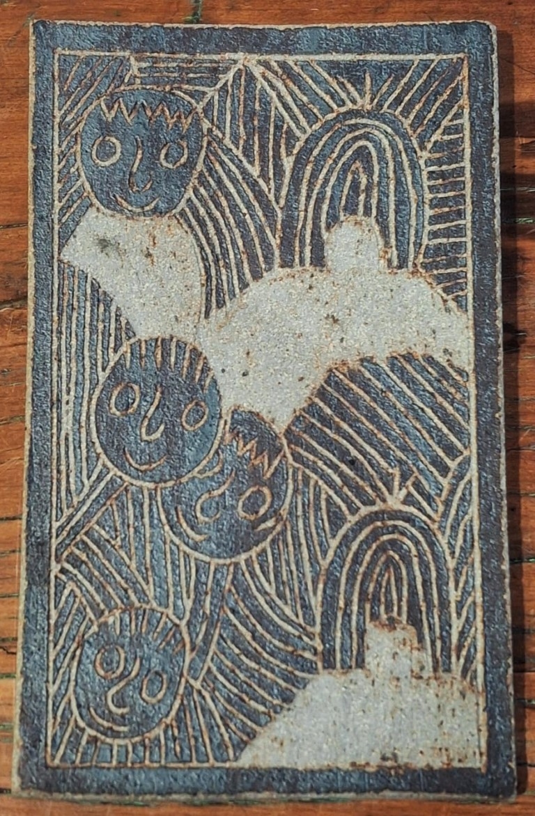 Artwork by Austin Hleza, 2 x Graduated Stoneware Wall Plaques, Made of Silhouette