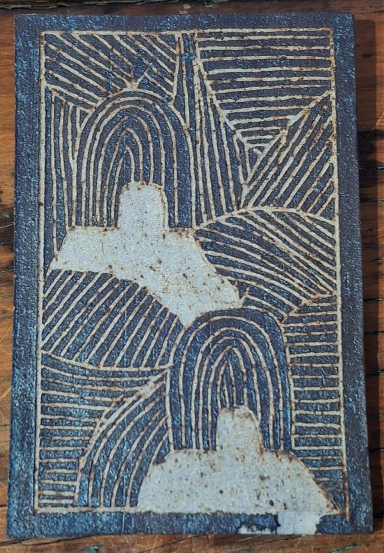 Artwork by Austin Hleza, 2 x Graduated Stoneware Wall Plaques, Made of Silhouette