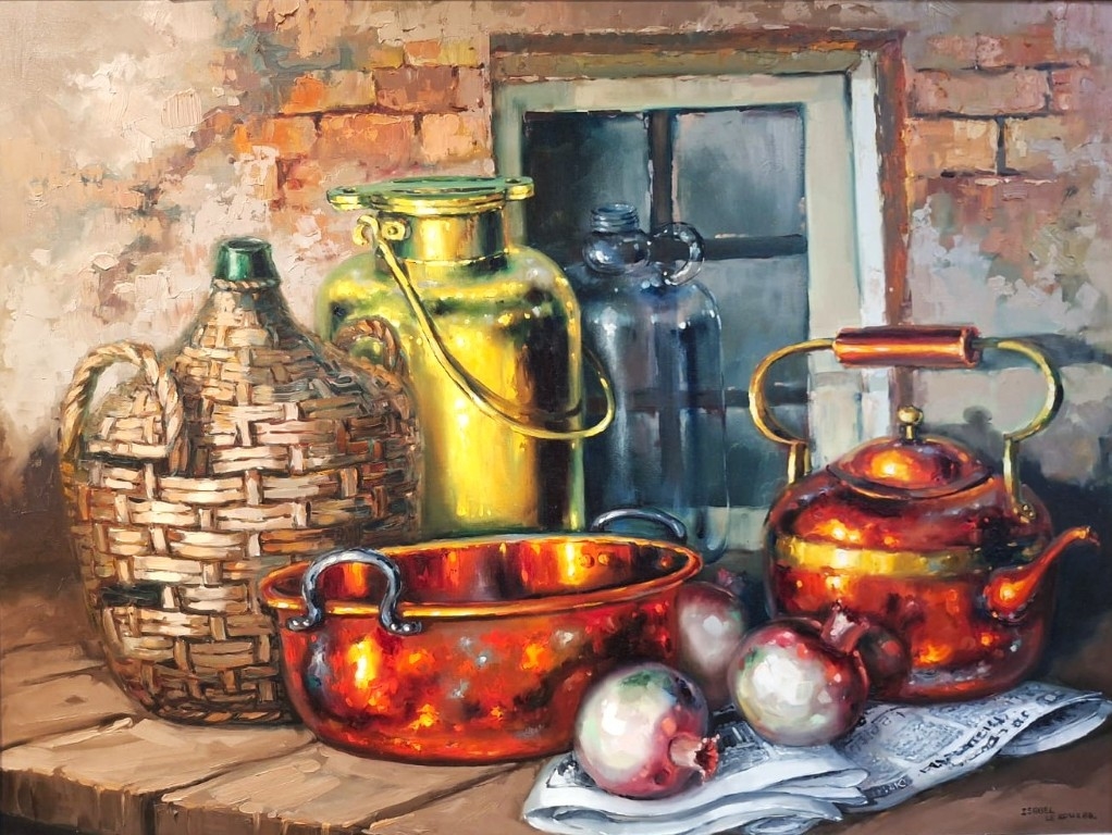 Isabelle Roux | Still life with copperware (88) | MutualArt