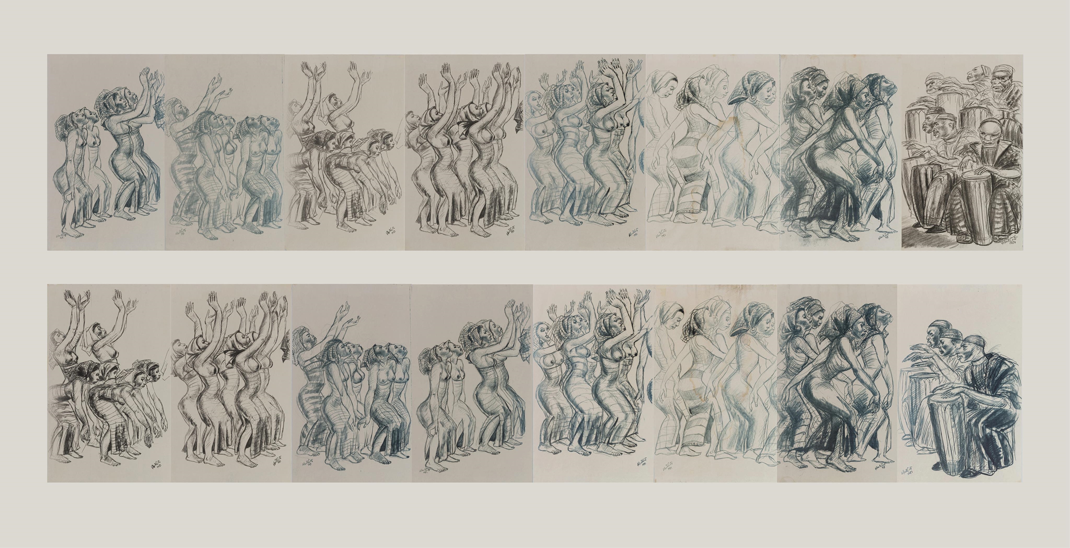 Allan Rohan Crite | Dancers and Drummers (1981) | MutualArt