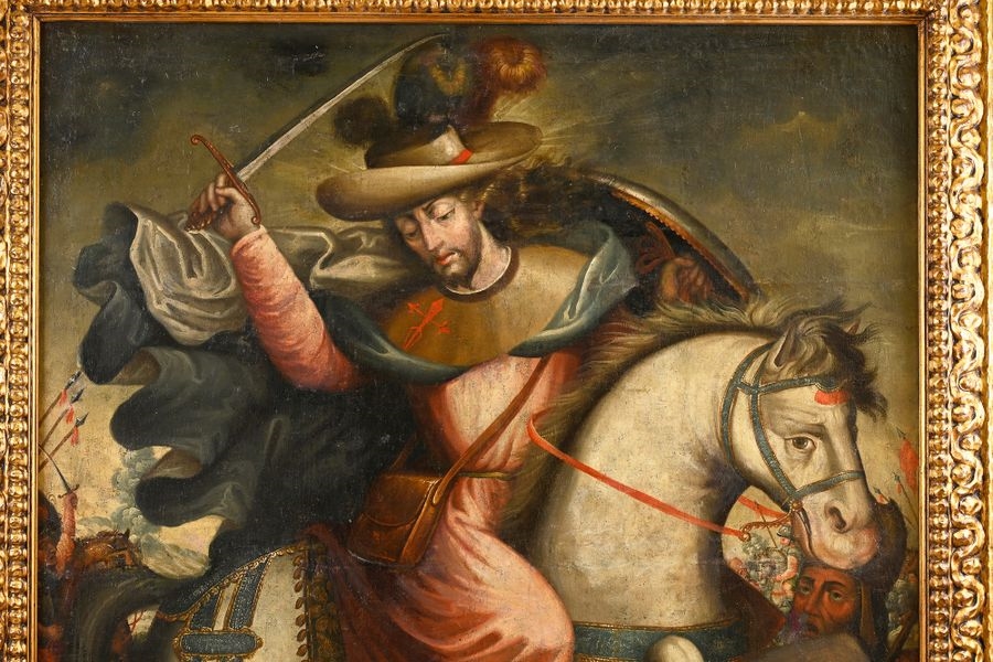 Cuzco School, 18th Century | Saint James on horseback overcoming Inca ...