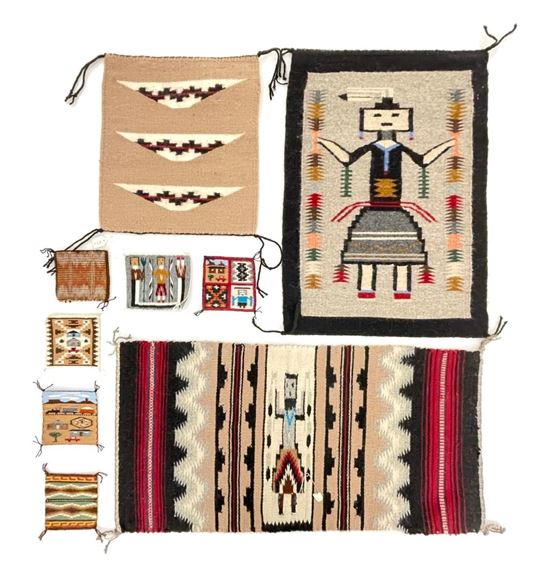 LOT OF 9 ASSORTED NAVAJO RUGS by La Rose Bia