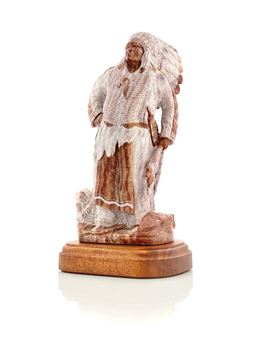 Tim Washburn Chief Hand Carved Alabaster Sculpture - Tim Washburn