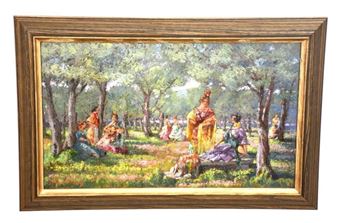 Spanish maidens in Paris park - Ernest Moulines