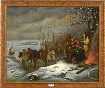 Les trois corps d’armées cherchent à traverser le Dniepr après la bataille de Krasny, le 18 novembre 1812 - Charles Louis Malapeau