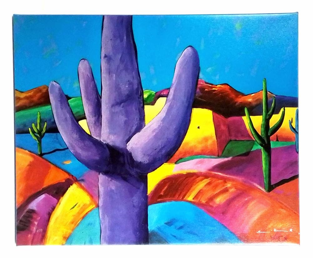 Downé Burns | Downe Burns Calient Cactus Canvas Lithograph | MutualArt