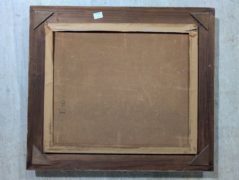 Artwork by Albert Thomas Mockridge, River and woodland edge, Made of Oil on panel