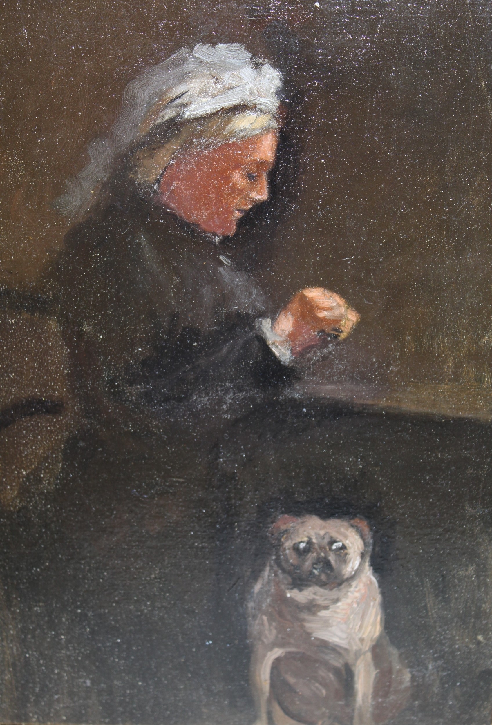 W.B. Rowe | portrait of a seated lady with dog in an interior (19th ...
