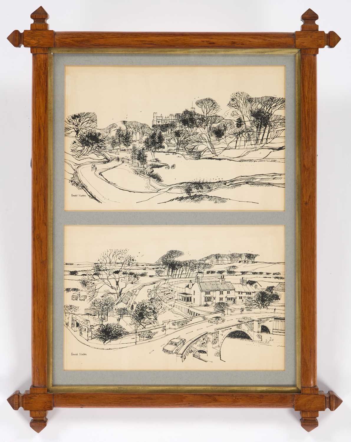 Ronald Maddox | A PAIR OF INK DRAWINGS, FRAMED AS ONE | MutualArt