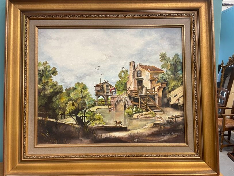 Artwork by Josette Civiragol (Anse), Paysage à la bergerie, Made of Huile sur toile