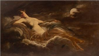 Femme endormie au clair de lune - Gustave Dubouchet