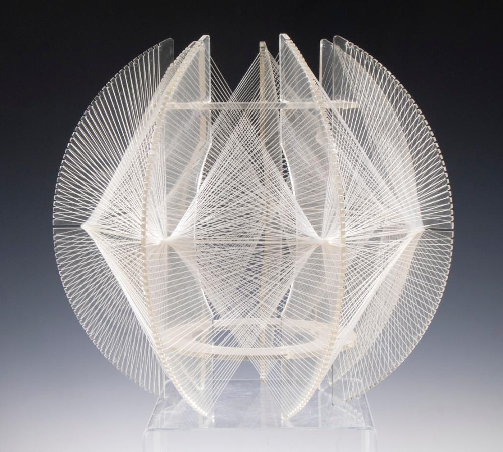 Artwork by Paul Secon, PAUL SECON DESIGN HANGING LIGHT FIXTURE, Made of Midcentury Lucite Framed Ceiling Pendant Light