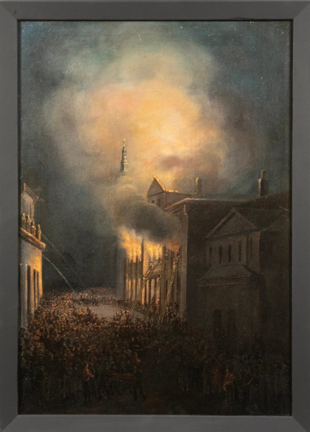 Artwork by Nicolino Vicompte Calyo, The Great Fire of New York, June 16, 1835, Made of oil on canvas
