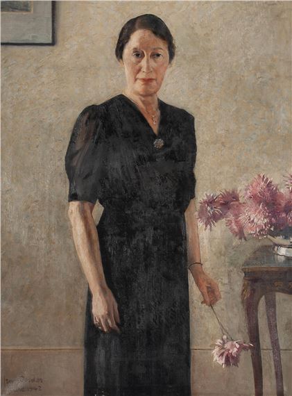 Frans David Oerder (Dutch 1867 - 1944) PORTRAIT OF GERDA OERDER by Frans Oerder, dated June 1942