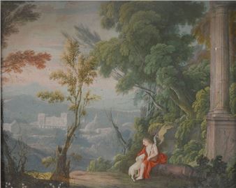 Classical landscape with Saint John the Baptist - Pierre Patel