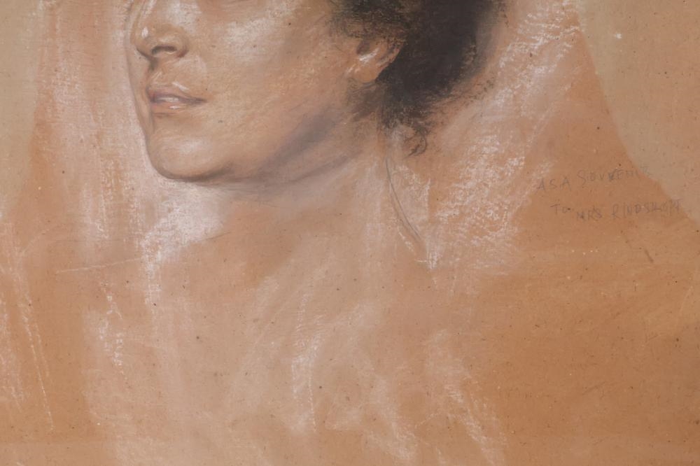 Artwork by Jerome Myers, Mrs. Rindskopf, Made of Pastel and Pencil on Board