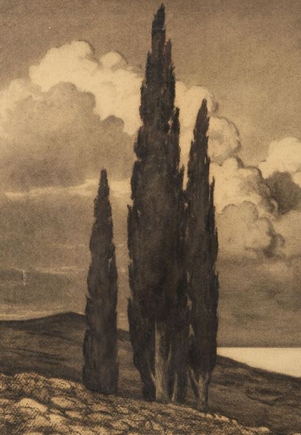 Artwork by Max Jules Théron, Max Jules THERON (1873-1936, Made of charcoal