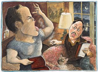 Marlon Brando and Tennessee Williams - Edward Sorel