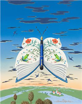 Fairy tale butterfly over landscape - James Marsh