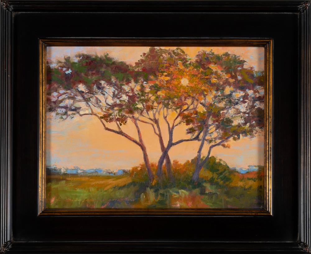 Artwork by Karen Lee Crenshaw, Sunset Through the Live Oaks, Made of Oil on canvas