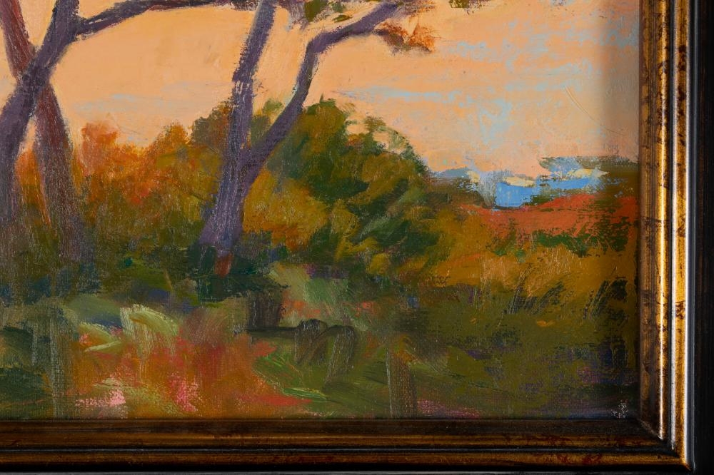 Artwork by Karen Lee Crenshaw, Sunset Through the Live Oaks, Made of Oil on canvas