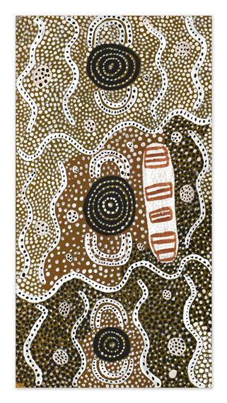 Women and Snakes by Old Walter Tjampitjinpa, 1973