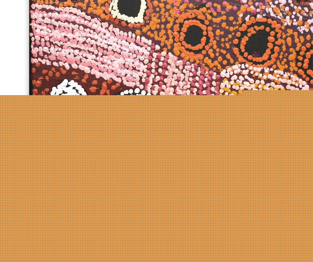 Artwork by Tjimpayi Presley, Mona Mitakiki Shepherd, Naomi Kantjuri, Seven Sisters, Made of acrylic on linen