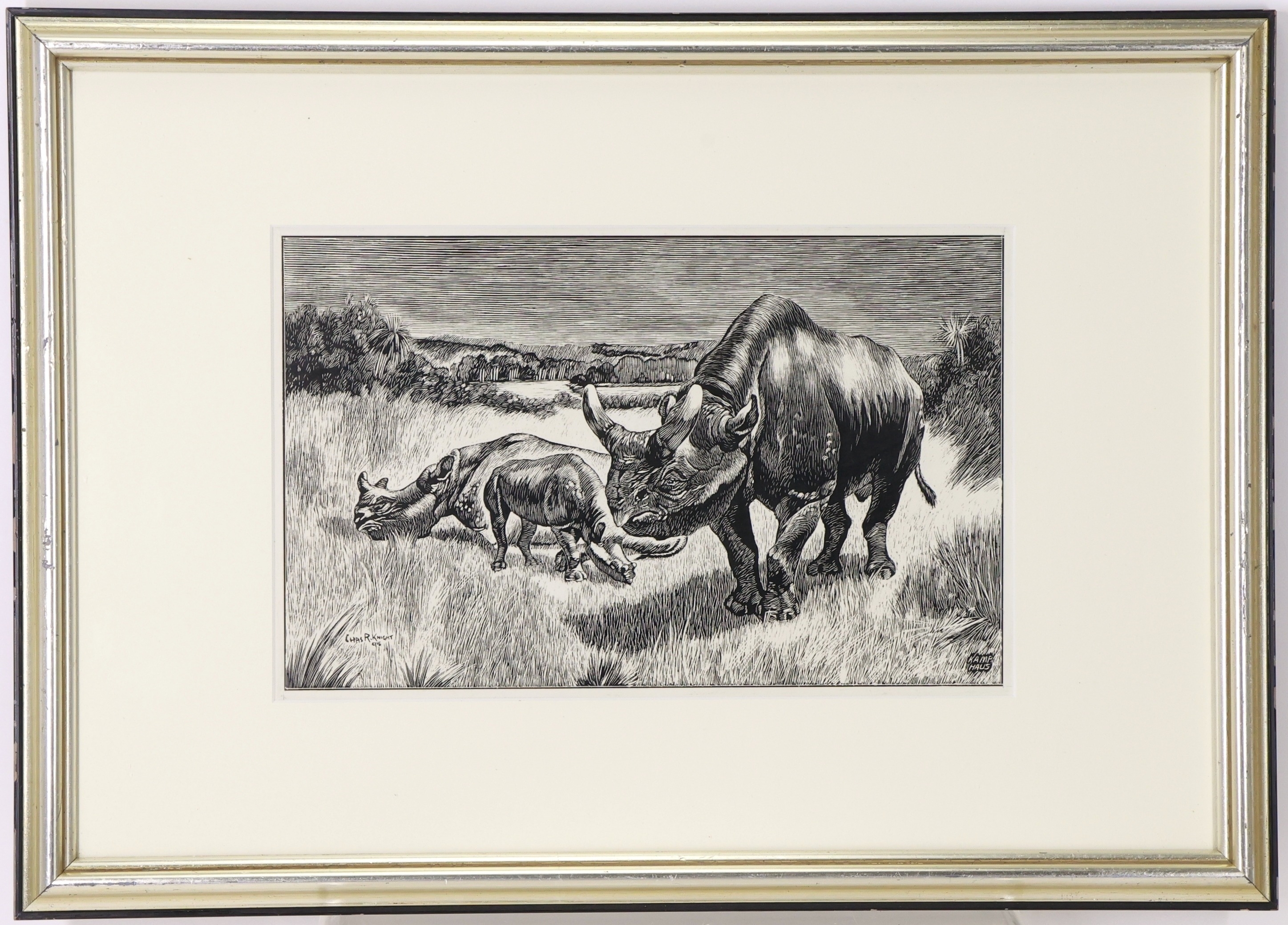 Charles R. Knight | The Largest of the Titanotheres, Brontotherium ...