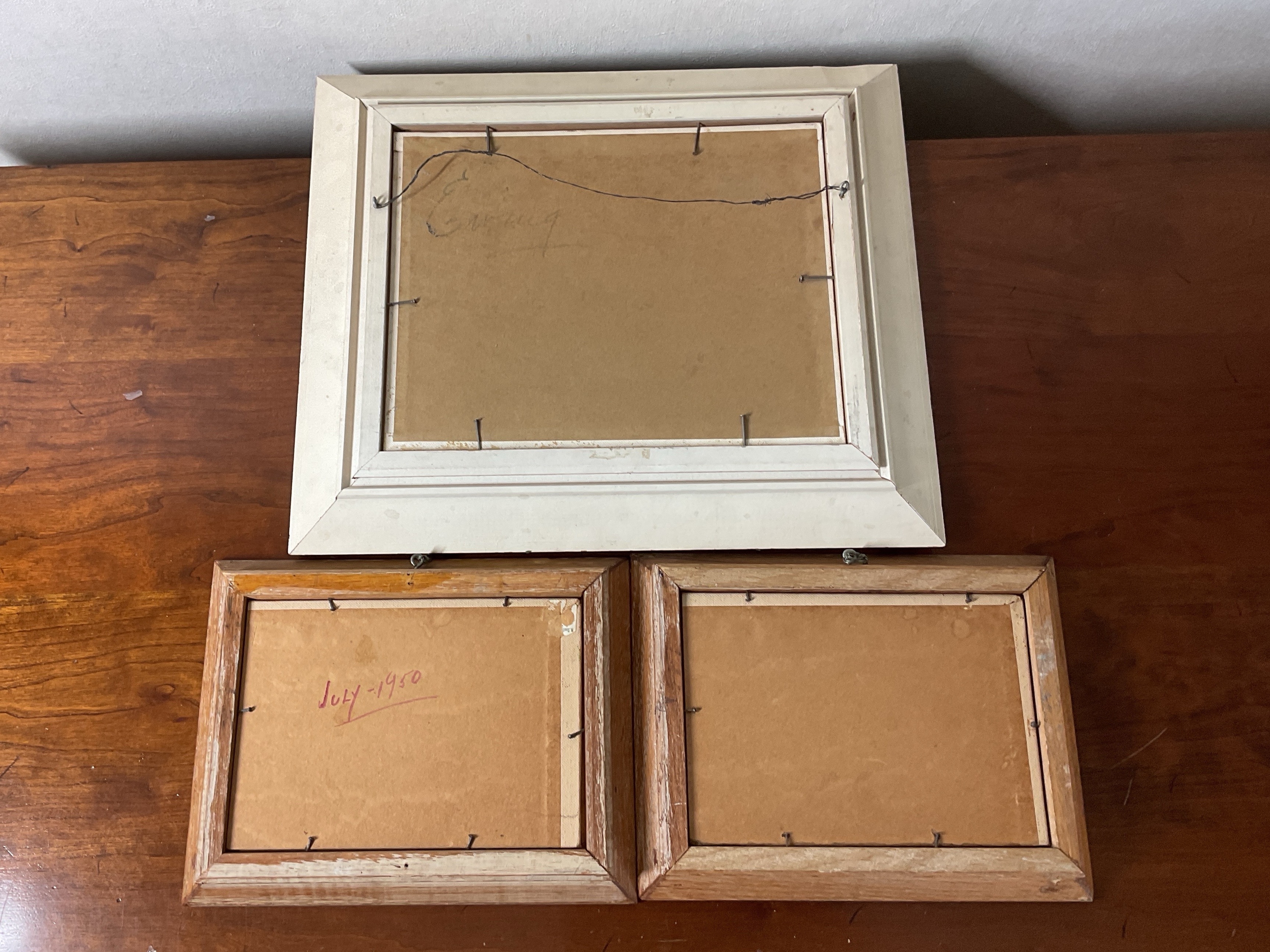 Artwork by Florence Prince Ewing, Oil on Board Landscape Paintings in Wooden Frames, Made of Oil on board