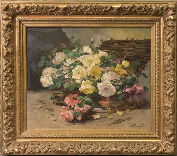Basket of flowers by Léonie Blondel
