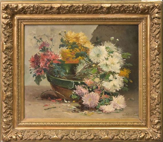 Basket of dahlias - Léonie Blondel