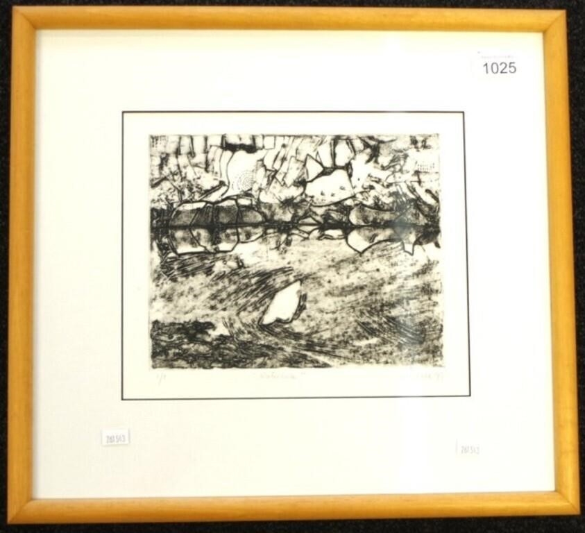 Artwork by Margot Goodall, Waterhole, Made of collagraph