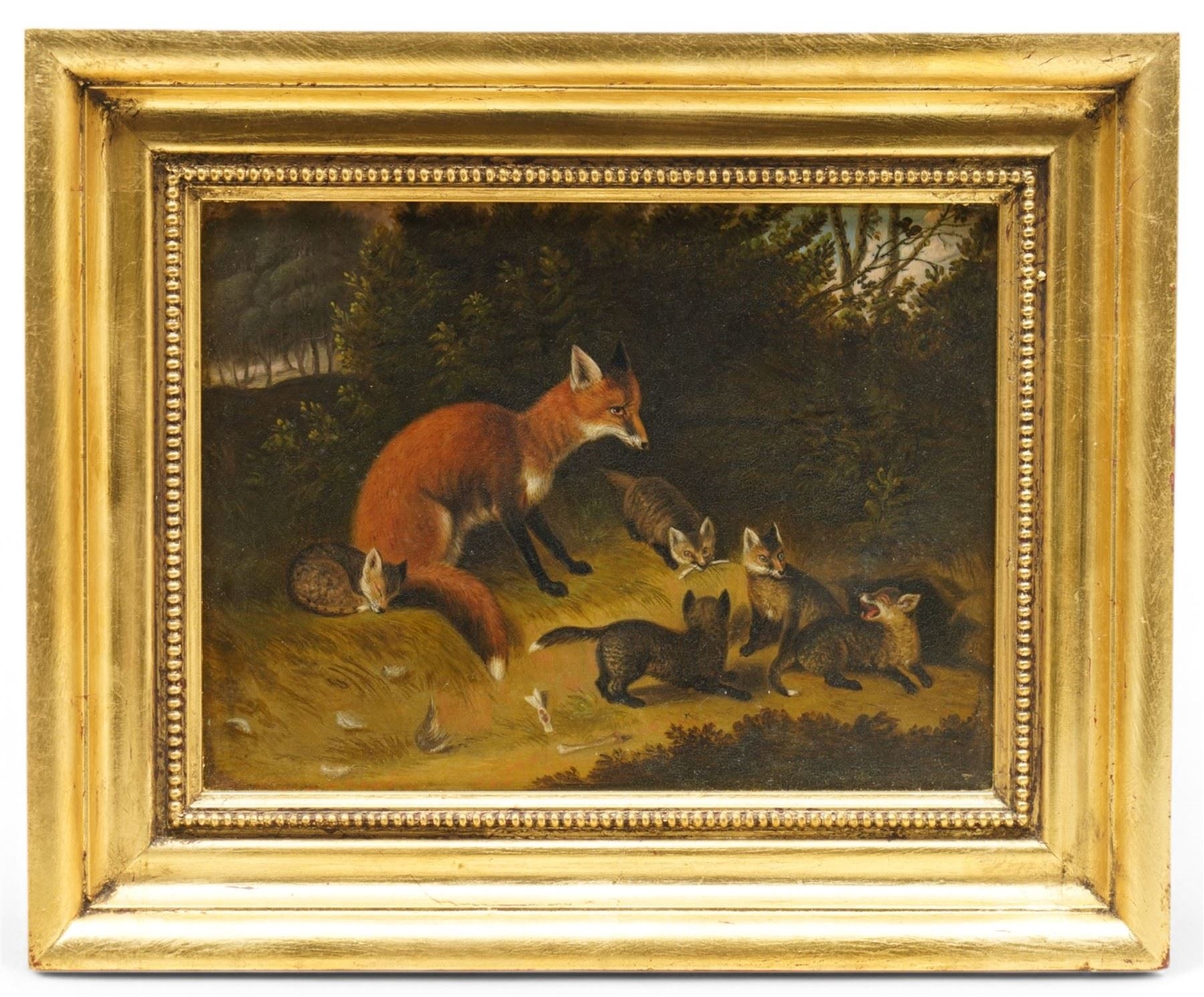 Samuel Raven | A Vixen and her Cubs by their Woodland Den | MutualArt