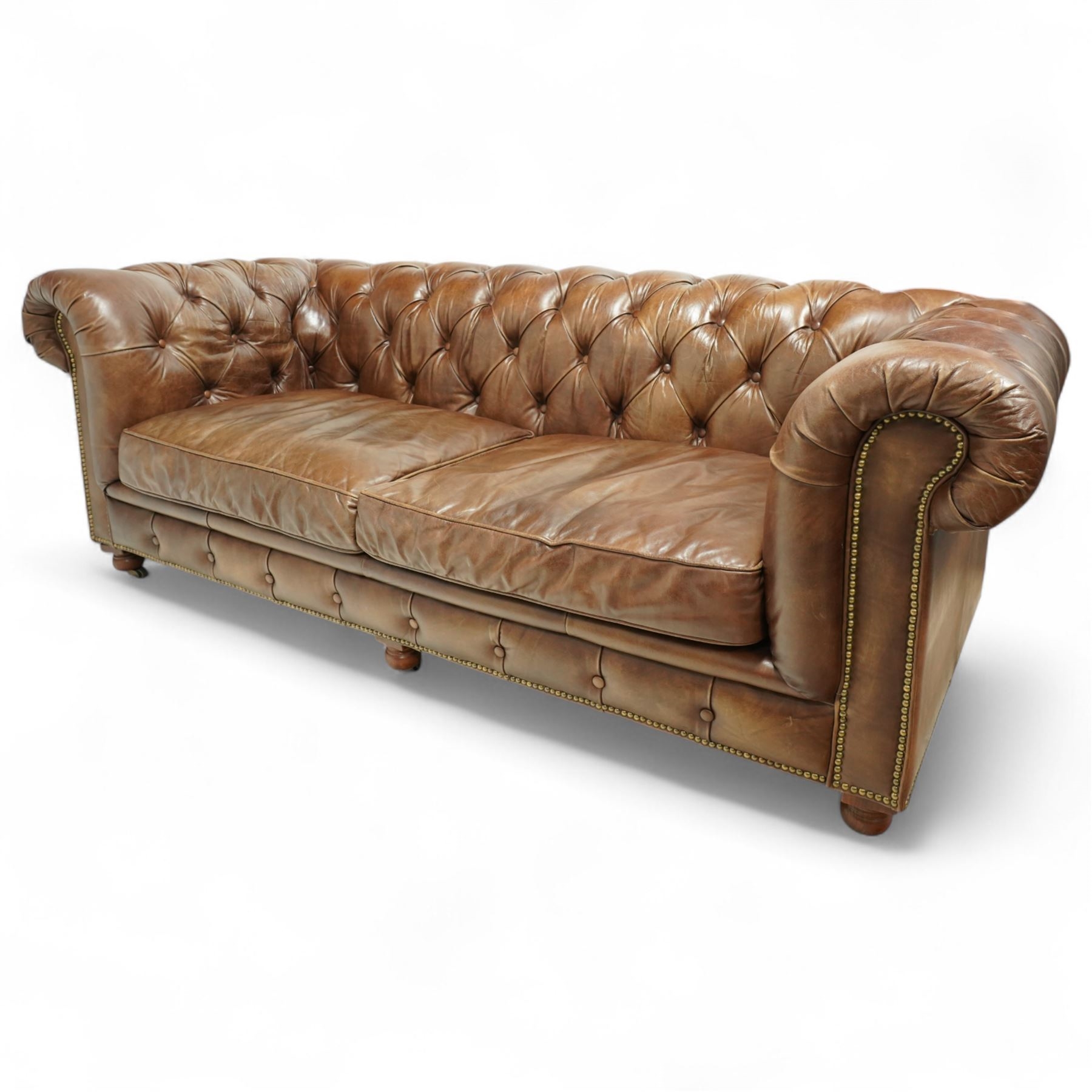 Timothy Oulton | Halo - late 20th century brown leather Chesterfield