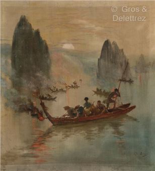 Night fishermen in Halong Bay, Vietnam - Charles Jouas