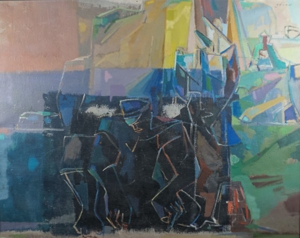 Artwork by René Gouast, Le pêcheur, Made of oil on canvas